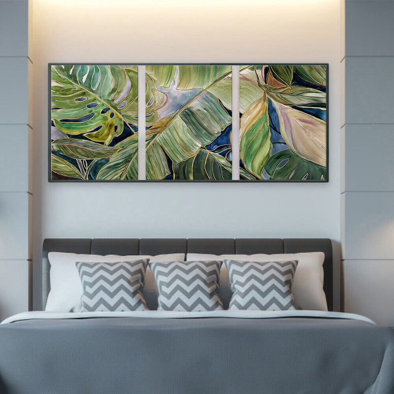 Leaf Oil Paint By Numbers Kits DIY Handpainted on Canvas Wall Art Picture Crafts