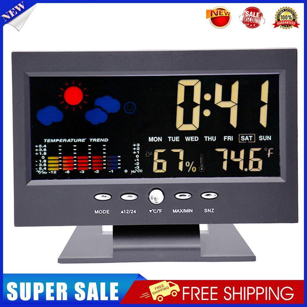 Digital Temperature Humidity Monitor Clock LCD Display Indoor Home Weather