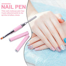 Double-Ended Nail Pen Poly Nail Gel Brush Stainless Steel (Light Pink) Newly