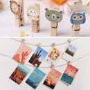 Decoration 10 Pcs/Set Craft Decoration Wooden Clip Photo Clip With Hemp Rope