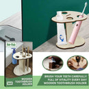 Wooden Bath Toothbrush Rack Travel Holder H5X0 E6B4