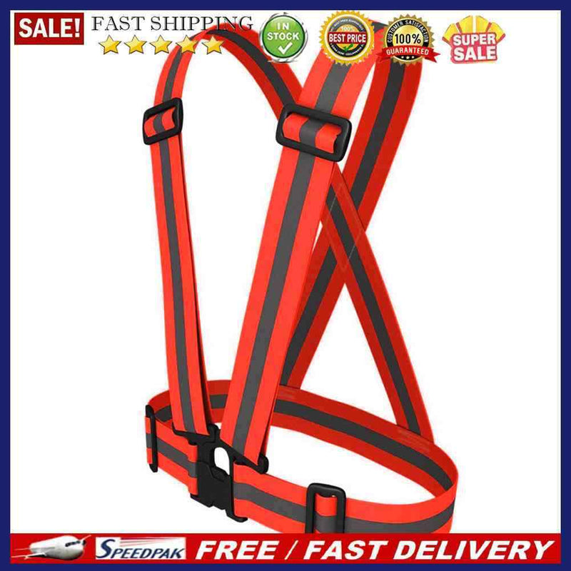 Reflective Straps Vest Traffic Night Work Running Cycling Protective Clothi