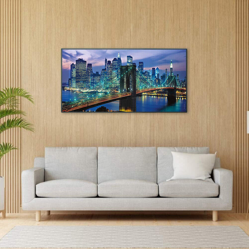 City Bridge Night Oil Paint By Numbers Kit DIY Acrylic Painting on Canvas Crafts