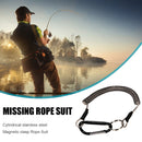 Steel Fishing Magnetic Release Carabiner Clip Holder with Coil Rope Lanyard