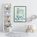 Tea Cup Drawing Frameless DIY Oil Paint by Numbers Canvas Home Decoration
