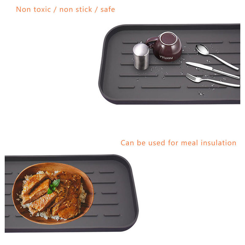 #A Silicone Kitchen Sink Drain Tray Organizer Non-slip Countertop Storage Holder