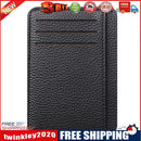 Retro Women Men PU Litchee Pattern Solid Color Card Case Mini Purse (Black)