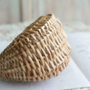 Hand-woven Rattan Storage Basket Picnic Flower Girl Wicker Pot Gift Flower E6B4