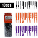10pcs Stainless Steel Ultra Thin Anti Static Comb Straightener Flat Head Brus