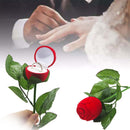 Valentine's Day Artificial Rose Flower Engagement Ring Gift n Desig Box D3L9