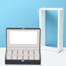 12 Grids PU Leather Watch Box Storage Case Jewelry Display Window Organizer