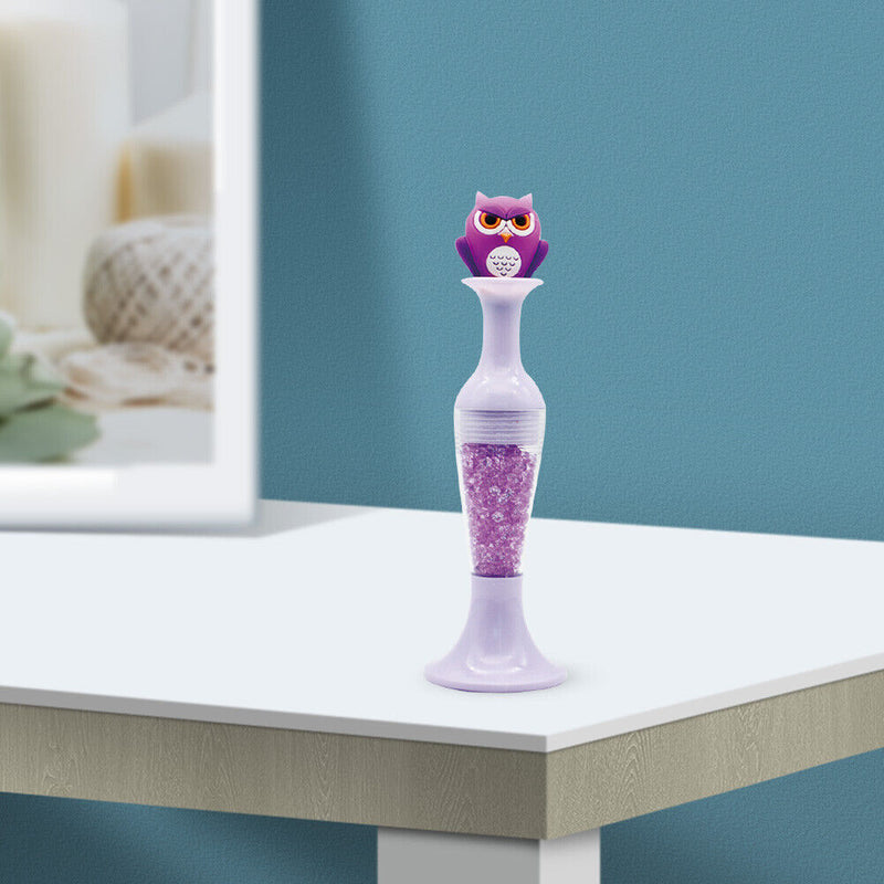 Vase 5D Diamond Painting Point Drill Pen DIY Craft (Purple Owl w/ Drill)