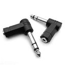 6.35mm Male to 3.5mm Female Right Angle Stereo Audio Adapter 90 Degree Connector