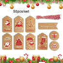 Santa Claus Kraft Paper Gift Wrapping Christmas Labels Hang Tags Kraft Tag