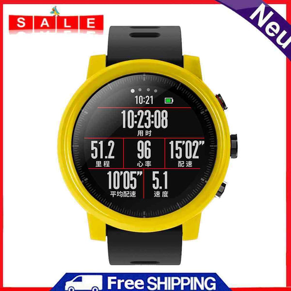 PC Case Cover Protective Frame for Huami Amazfit 2 2S Treats (Yellow)-241714.05