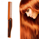 Foldable Hair Comb Women Hairdressing Men Moustache Beard Comb (Brown)