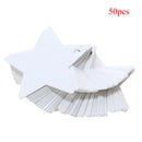 50pcs Kraft Paper Pendant Five-pointed Star Cards Home Party Decor(White)