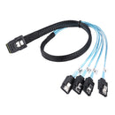 1.64ft Internal Mini SAS SFF-8087 36P to 4 SATA 7P Forward Breakout Cable