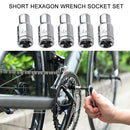 5pcs 4mm Double End Mini Short Hexagon Ratchet Wrench Tensioner Socket Sleeve Head