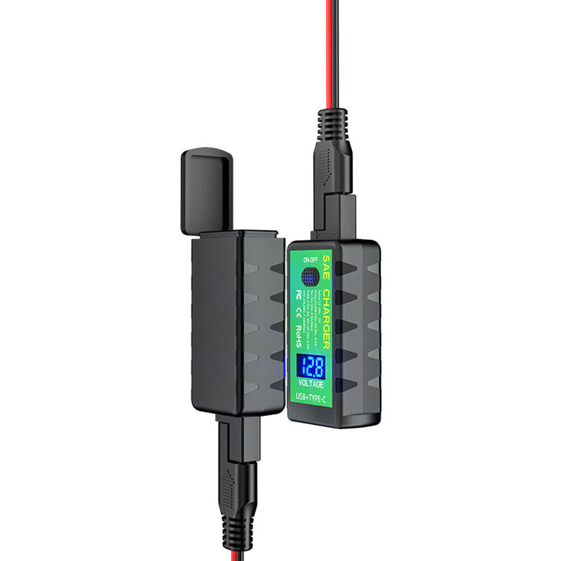 Dual USB Motorcycle Charger SAE to USB Fast Charging Adapter for Cell Phone