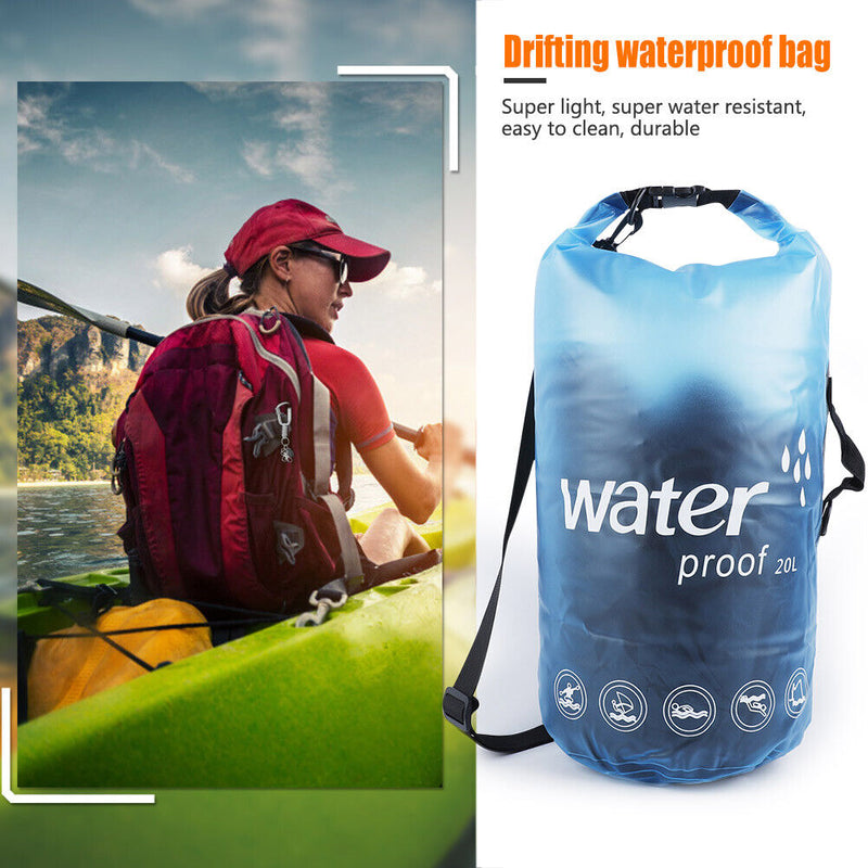 PVC Bags 20L Swimming Trekking Drifting Waterproof Storage Pouch (Blue)