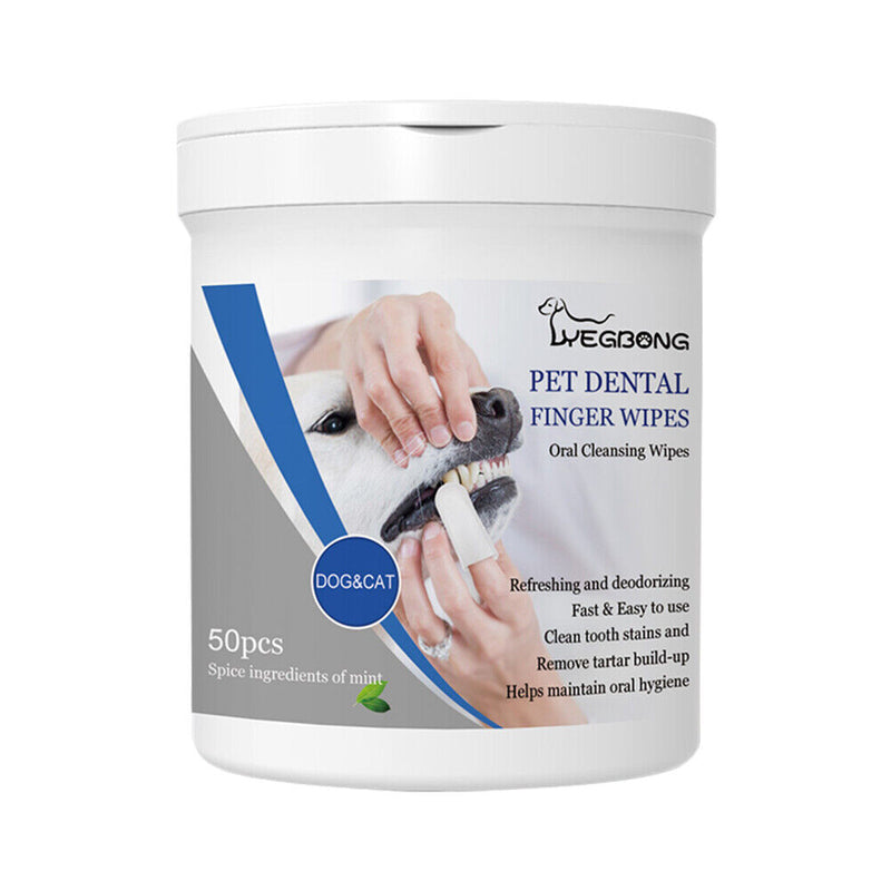 50pcs/set Finger Cot Disposable Grooming Tools Non-woven Wet Towels Pet Produ