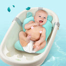 Cartoon Portable Soft Baby Shower Bath Pad Mat Adjustable Bath Rack (Blue) Newly
