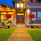#A Solar Peony Flower Light LED Lawn Lamp Waterproof Outdoor Patio Decorative La