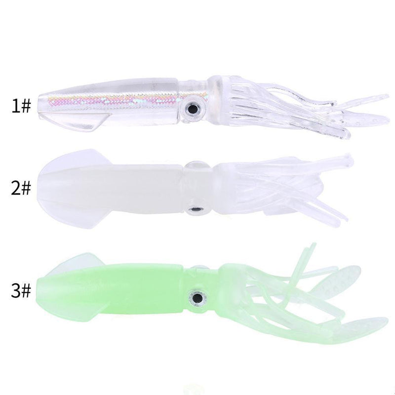 5x Luminous Squid 10cm 8g Lures Crankbait Artificial Soft Fishing Bait (3)