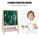 Children Drawing Painting Board Colorful Wood Bracket Double-Sided Folding