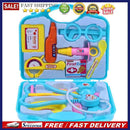 15pcs Children Doctor Pretend Play Portable Suitcase Medical Tools(Green)