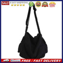 Soft Canvas Shoulder Crossbody Bag Large Capacity Casual Handbags (Black)