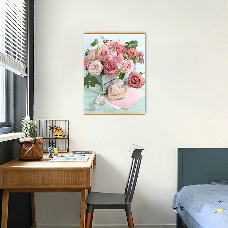 5D Diamond Painting Table Rose Full Round Rhinestone DIY Crafts Home Decorations