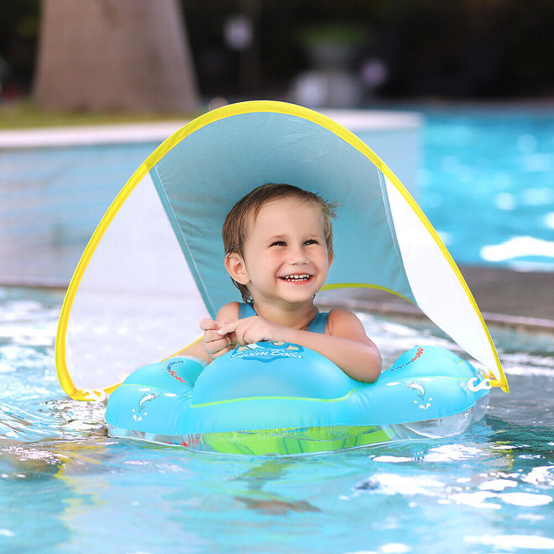Baby Swimming Rings with Canopy Inflatable Float Pool Bathtub Summer Toys Newly