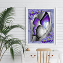 Purple Butterfly 5D DIY Full Round Diamond Painting Rhinestones Mosaic Beadwork