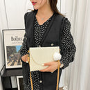 Straw Clutch Handbag Summer Beach Woven Envelope Crossbody Purse (White 1)