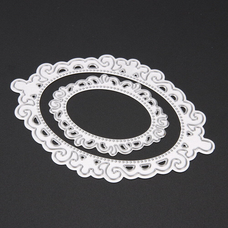 2PCS Lace Oval Clip Lifting Machining Dies Stencils for DIY Scrapbooki