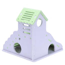 Waterproof Removable Stairs Double Layer Villa Hamster Sleeping Nest(Green)