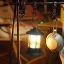 Retro Outdoor Camping Lamp Type-C USB Rechargeable Portable Lantern (Black)