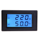 LCD Digital Dual Display AC80-300V Voltmeter 45.0-65.0Hz Frequency Meter(2)