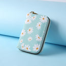 Fashion Women PU Daisy Flower Card Oaganizer Casual Ladies Wallet (Green)