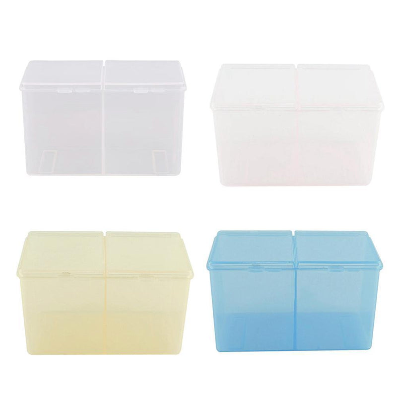 Cleaning Cotton Storage Box Swab Pad Nail Art Compartment Container (White)