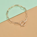 Wrist Stainless Steel Geometric Shape Toggle Clasp Bracelet OT Buckle Chain
