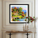 5D DIY Full Round Drill Relaxing Village Diamond Painting Cross Stitch Mosa