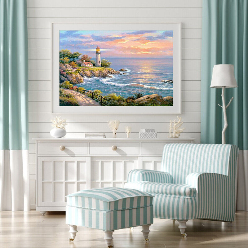 Diamond Painting DIY Round Diamond Seaside Scenery