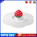 5pcs Silicone Cup Cover Heat-resistant Leak Proof Cartoon Lid(Strawberry)