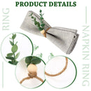 Eucalyptus Napkin Rings Handmade Wooden Beads Napkin Holders Faux Greenery