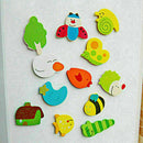 12pcs Fridge Magnet Wooden Cartoon Animals Novelty Colourful Best Kid's R5F2