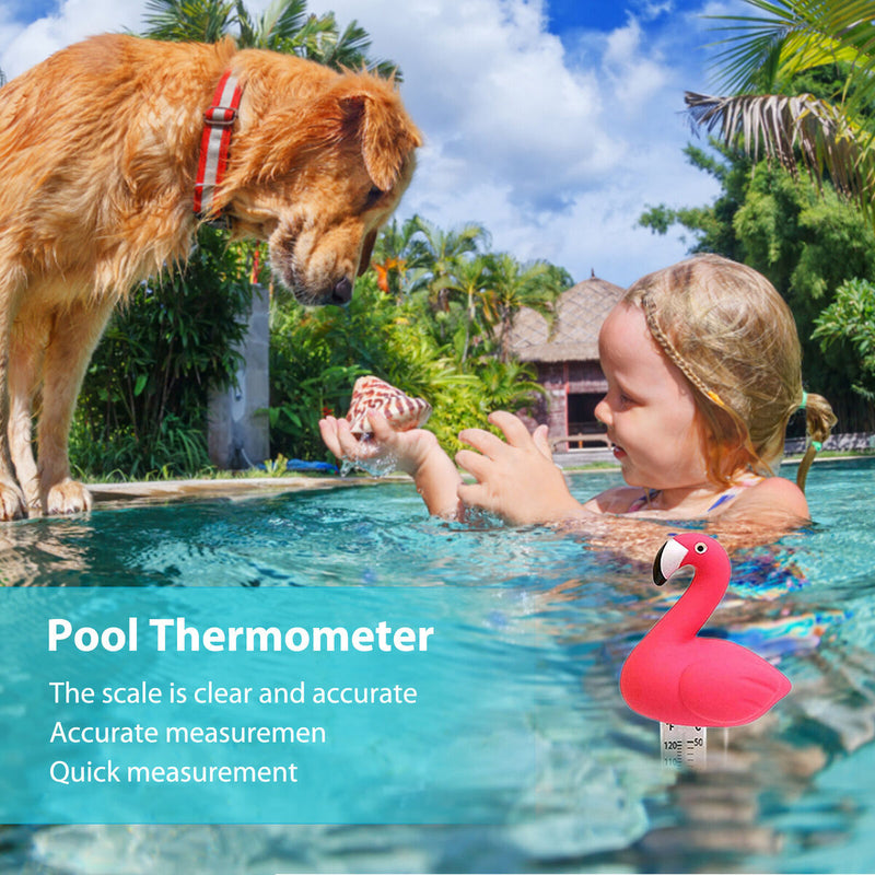 Floating Pool Thermometer Flamingo Water Temperature Meter for Aquarium