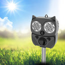 Outdoor Solar Ultrasonic Animal Repeller Dog Sound Alarm Repellent (Black) Newly